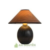 Đèn Gỗ: Mẫu đèn gỗ kiểu con lật đật chụp vải trang trí phòng khách sạn, bàn gỗ phòng khách