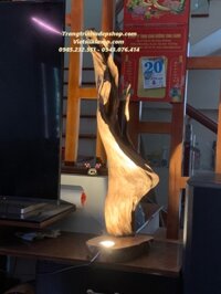 Đèn gỗ nghệ thuật Gỗ Lũa Ngọc Am – Cao 86cm