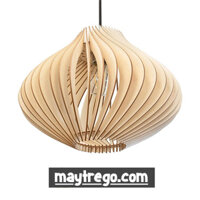 Đèn gỗ song gỗ xoắn thả trần trang trí quán ăn, nhà hàng – DG036