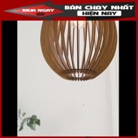 Đèn gỗ thả trần CAO CẤP hiện đại sang trọng 26X48cm chất liệu gỗ trang trí cho phòng khách nhà căn hộ decor nhà quán cf