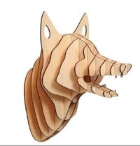 Đèn gỗ treo tường hình con chó sói nghệ thuật trang trí DT017