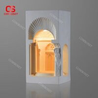 Đèn Góc Tường Thạch Cao Cổ Điển Mô Phỏng Lâu Đài Pháp, 3 Chế Độ Sáng