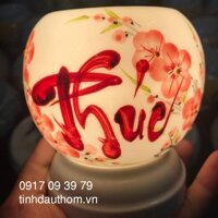 Đèn gốm Bát Tràng chữ Phúc, hoa đào – Mini