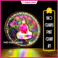 Đèn Hào Quang Hình Phật Quan Âm LED Tiết Kiệm Điện Để Bàn Thờ Phật, Hào Quang Để Bàn Thờ Phật