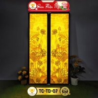 Đèn Hào Quang Phật Hoa Sen In Tranh Trúc Chỉ Bộ Đôi CHÂN THIỆN MỸ, Tranh Treo Phòng Thờ Cùng Tượng Phật TC-TD-07
