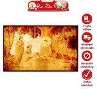 Đèn Hào Quang Phật Thích Ca In Tranh Trúc Chỉ Ngang CHÂN THIỆN MỸ, Tranh Treo Phòng Thờ Cùng Tượng Phật TC-TN-15