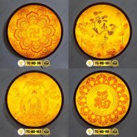 Đèn Hào Quang Thờ Phật In Trúc Chỉ Mandala, Chữ Phúc, Trang Trí Bàn Thờ, Treo Tượng Phật CTC-HQ-03