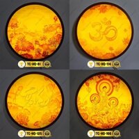Đèn Hào Quang Thờ Phật Tranh In Trúc Chỉ, Trang Trí Phòng Thờ, Bàn Thờ Gia Tiên, Treo Tượng Phật CTC-HQ-01