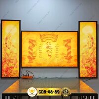 Đèn Hào Quang Trúc Chỉ In Combo Bộ Đôi - Tranh Ngang Cửu Huyền Thất Tổ Trang Trí Bàn Thờ CDN-08-89