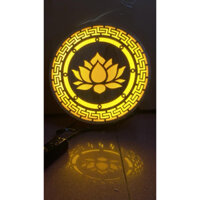 Đèn Hào Quang Vân Gỗ HÌNH SEN Để Bàn Thờ Phật, Đèn Hào Quang Phật, Đèn Tượng Phật, Hào Quang CNC