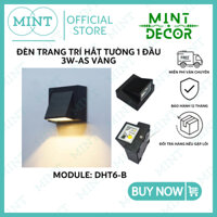 Đèn hắt tường 1 đầu DHT6-B 3W AS Vàng - Đèn trang trí phong cách hiện đại BH 12 THÁNG