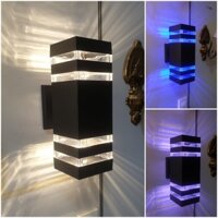 Đèn hắt tường Atimol 2 đầu led đổi 3 màu (vàng + xanh dương+ tím), bộ linh kiện đèn trụ ,đèn chày