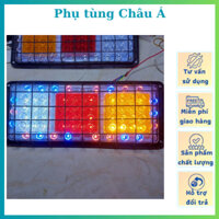 Đèn hậu ô tô lông sắt, dài 34 cm x rộng 13 cm có nháy viền 7 màu, điện 12v / 24v