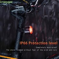 Đèn hậu xe đạp CRAZYGAI, 6 chế độ ánh sáng IP66 Đèn hậu phanh xe đạp chống nước, độ sáng cao Xe đạp sạc nhanh Đèn cảm biến phanh tự động Đường MTB