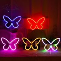 Đèn hình con bướm CULI, Đèn Led Neon chạy bằng pin / USB tiết kiệm năng lượng, Đèn ngủ bằng nhựa treo tường phòng ngủ