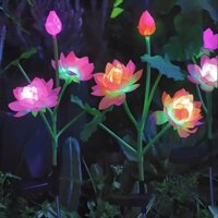 Đèn hoa sen lụa cắm đất năng lượng mặt trời IL6586