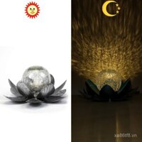 Đèn hoa sen năng lượng mặt trời xuyên biên giới, đèn trang trí sân vườn với họa tiết vết nứt, đèn cảnh quan chèn đất, đèn sân vườn chống nước, bóng băng nổ