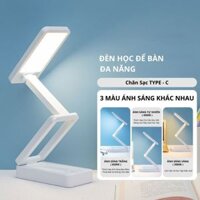 Đèn học để bàn đọc sách bàn làm việc tích điện bảo vệ mắt, đèn led bàn học 3 màu ánh sáng bảo vệ mắt đa năng