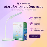 Đèn học để bàn Rạng Đông RL36 cảm ứng 4 màu ánh sáng 3 mức độ sáng bóng led 6W , Đèn đọc sách chống cận bảo vệ thị lực