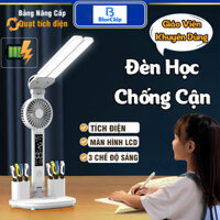 Đèn Học Để Bàn Sạc Tích Điện Chống Cận Thị Điều Chỉnh Độ Sáng Gấp Gọn LED USB Cao Cấp, Cảm Ứng Tích Điện Bluechip VN