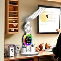 Đèn Học Để Bàn Tích Điện 3 Màu, CÓ QUẠT Đèn học tích điện 3200Mh