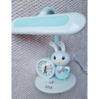 Đèn học, đèn bàn học thông minh, chống cận, 3 chế độ ánh sáng, đèn hình thỏ có đồng hồ báo thức (Bảo hành chính hãng)