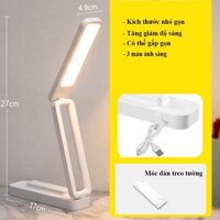 Đèn Học Sạc Pin Tích Điện - Đèn Học Để Bàn Gấp Gọn 3 Chế Độ Ánh Sáng Tăng Giảm Độ Sáng DH03