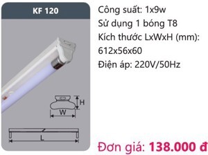 Đèn huỳnh quang siêu mỏng Duhal KF120