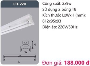 Đèn huỳnh quang siêu mỏng Duhal 9w LTF220