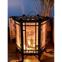 Đèn Kéo quân Handmade cao 24cm( sài nến),Hình quay Chị Hằng,Chú Cuội, Múa lân