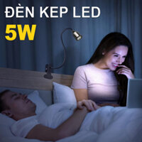 Đèn kẹp Led 3 chế độ ánh sáng 5W nguồn 220V, Ống đèn Kim loại 40cm uốn 360°