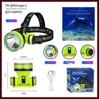 Đèn lặn đầu đèn lặn Scuba Gear Dive Head Light Đèn pin dưới nước IPX8 USB chống nước có thể sạc lại Scuba tdemy (hw01)