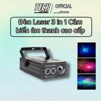 Đèn Laser 3 In 1 Cảm Biến Âm Thanh  Dùng Cho Phòng Karaoke, Bar, Sân khấu. Đèn Led Nhập Khẩu Cao Cấp
