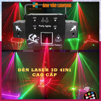 Đèn Laser 3D Cảm Biến Nháy Theo Nhạc 4IN1 Quét Tia, Vẽ Hình, Chớp Flash, Laser Hoa -Đèn Bay Phòng, Sân Khấu, KTV Cao Cấp