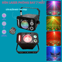 Đèn Laser bay phòng 7 mắt góc rộng cảm biến chớp theo nhạc, có điều khiển dùng cho Bar, Karaoke, phòng bay