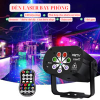 Đèn laser bay phòng 8 mắt kết hợp 240 hiệu ứng, đèn laser kết hợp hiệu ứng tia cực tím UV và 3D cảm biến theo nhạc