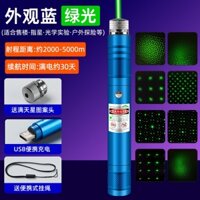 Đèn laser cắm trại có la bàn định vị, đèn lazer đi rừng bỏ túi sạc lại bằng cổng USB tia xanh.