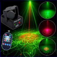 Đèn laser mini Party Light, đèn chiếu laser 2 tia laze cảm biến theo nhạc, có remot điều khiển