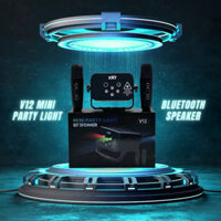 Đèn Laser Mini V12 Kèm Loa Bluetooth Và Mic Hát Mẫu tiên tiến nhất - Đèn sàn diễn Có Âm Thanh