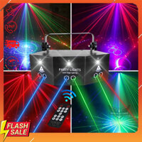 Đèn laser phòng bay 9 mắt cảm biến theo nhạc quét tia góc rộng cho vũ trường, bar, karaoke