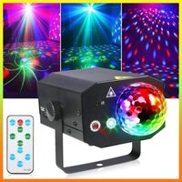 Đèn laser phòng bay ánh sáng laze cảm biến âm thanh - Kết hợp Đèn LED xoay 7 màu dùng trang trí vũ trường, phòng karaoke
