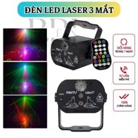 Đèn laser sân khấu 3 mắt DISCO LIGHT hiệu ứng LAZER, LED RGB nháy chớp theo nhạc cho phòng hát, phòng bay, karaoke