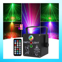 Đèn Laser Sân Khấu 3 Mắt Thế Hệ Mới Led Chớp Hoa Văn Nháy Theo Nhạc Cho Quán Bar, Vũ Trường, Karaoke, Phòng Bay-METIC