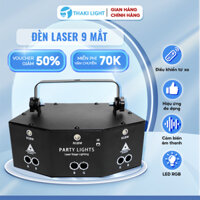 Đèn Laser sân khấu 9 mắt THAKI TK09 RGB LED Chớp Cảm Biến Âm Thanh - không hỗ trợ DMX cho phòng hát, phòng bay...