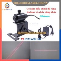 Đèn laser tia thẳng ánh sáng đỏ 5mW phi 12mm cho ngành may mặc, canh vị trí có điều chỉnh, chân đế cố định
