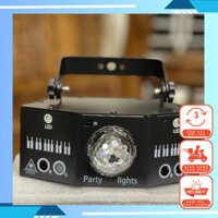 Đèn Laser Trang Trí Sân Khấu Phòng Karaoke 7 Mắt Kết Hợp Led Cầu 7 Màu Chớp Theo Nhạc