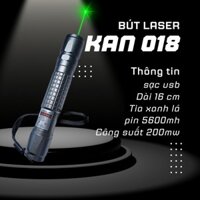 Đèn laze Laser Công Trình Pin Sạc Kan 018 Tia Xanh Lá Vỏ Bạc siêu Bền Cao Cấp
