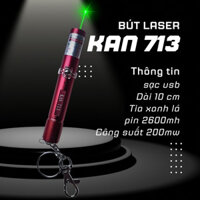 Đèn laze Laser KAN 713 Móc Khóa Vỏ Đỏ Tia Xanh Lá 10cm