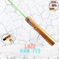 Đèn laze Laser Mini KAN 713 Móc Khóa Vỏ Vàng Tia Xanh Lá 10cm