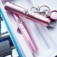 Đèn Laze Laser Tia Đỏ Móc Khóa Sạc Trực Tiếp USB Vỏ Hồng Nhạt